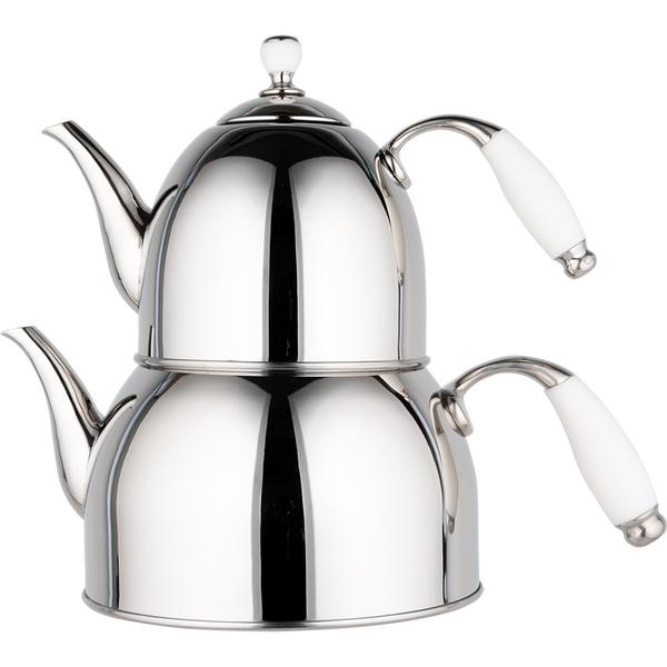 Almina | Çaydanlık | Paslanmaz Çelik | Beyaz | 3 Litre | Al-a501-beyaz