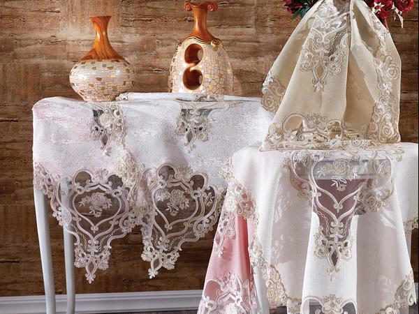 Duru Keten Salon Takımı 5 Parça Pudra