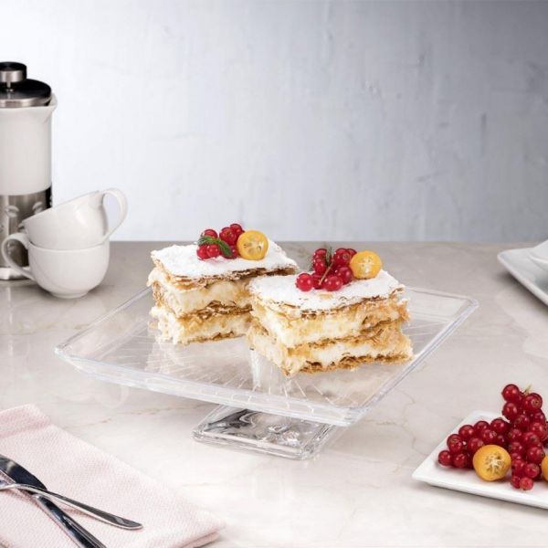 Paşabahçe Madlen Kare Ayaklı Servis Tabağı