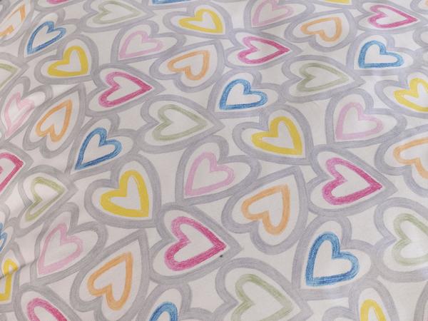 طقم غطاء لحاف مزدوج القلوب الملونة