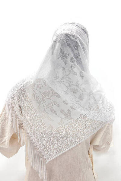 Narin Pamuk Tül Şal Beyaz