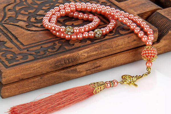 99 قطعة من مسبحة اللؤلؤ ببرتقال فافلي طغراء