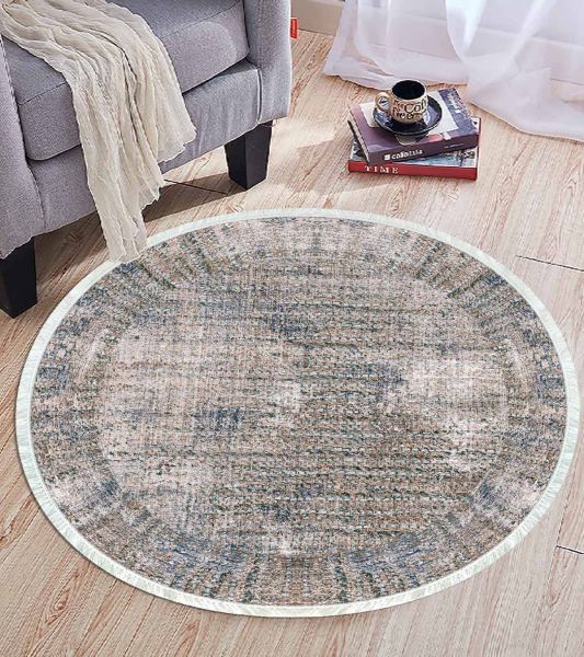 Birkilim Yuvarlak Yıkanabilir Dekoratif Halı İpeksi Kaymaz Taban | MLN-IP-YU-HT-360