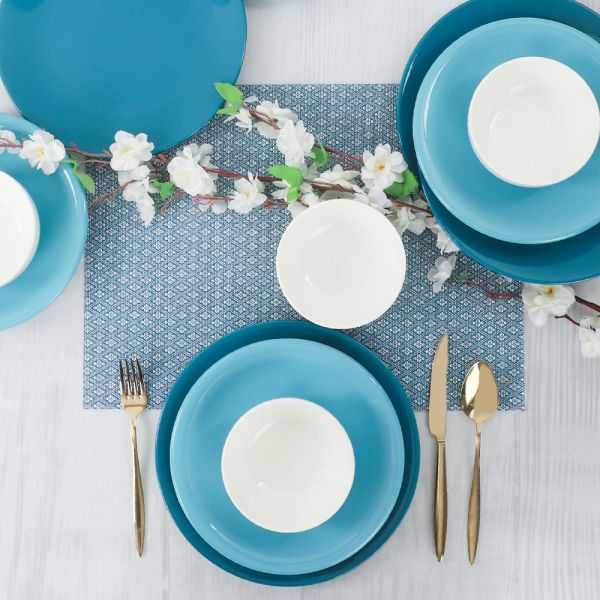Ege Degrade Mavi Yemek Takımı 12 Parça 4 Kişilik - 423 | Keramika