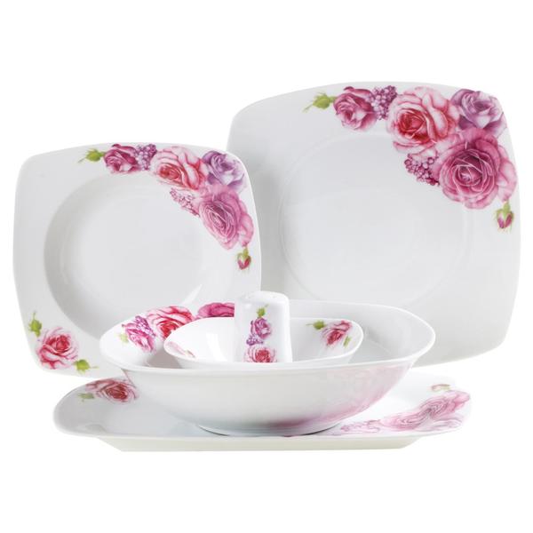 Güven Home Dinner 28 Parça Porselen Yemek Güllü | 6 Kişilik | SQ434