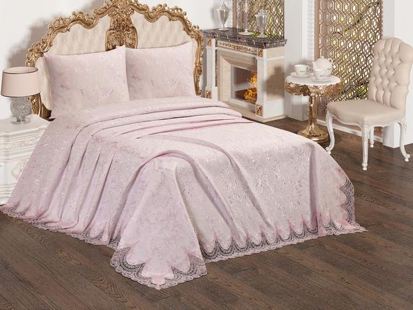 French Laced Dowry Bed Cover Bulut Pudra