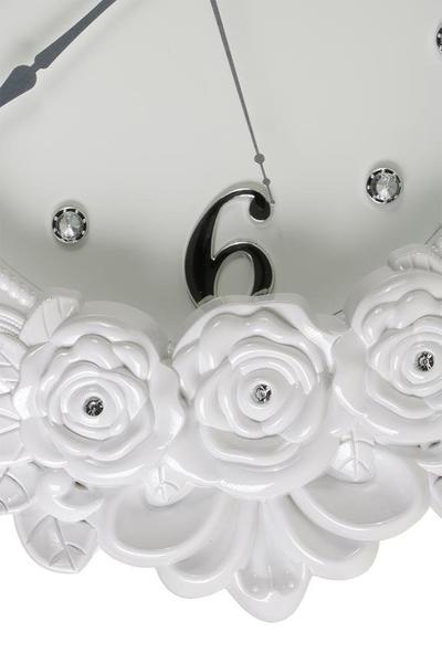 Almina Gül Desenli Oval Duvar Saati