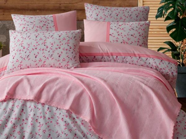 Çeyiz Diyarı Spring Floral Güpürlü Pike Takımı