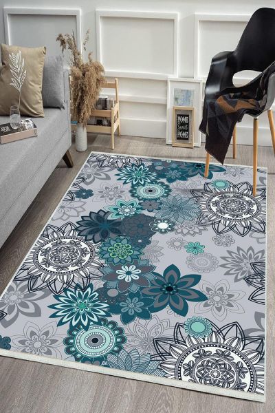 Birkilim Yıkanabilir Dekoratif Halı İpeksi Kaymaz Taban | MLN-IP-HS-488