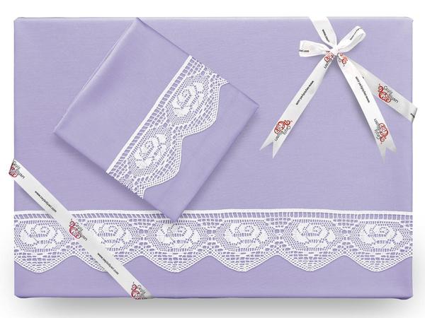 Puka Plain Lacy Bettbezug Set Lila