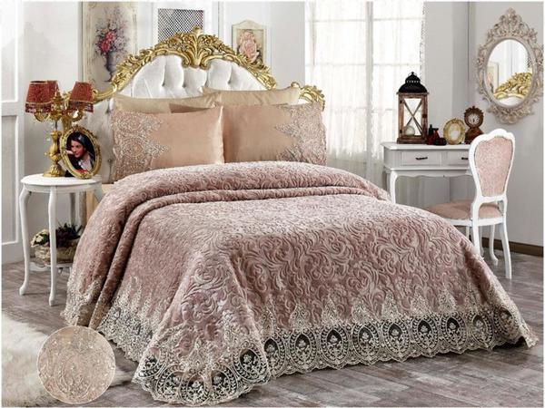 Sara Fransız Güpürlü Battaniye Takımı