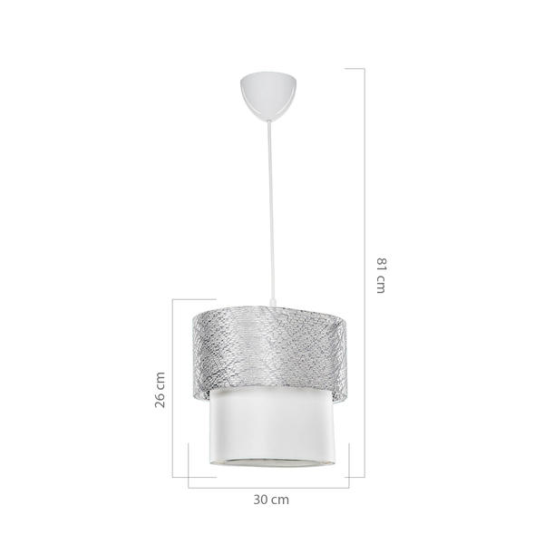 قلادة الباستا بيضاوية اللون الرمادي