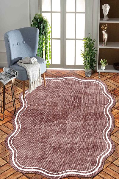 Birkilim Lazer Kesim Yıkanabilir İpeksi Kaymaz Taban Dekoratif Halı | MLN-IP-SD-243