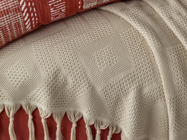 طقم قطون بوكس جاكار بيكيه الأصل بيج