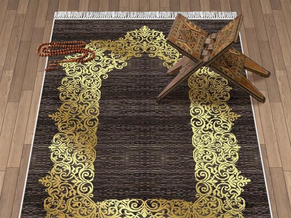 Sultani Velvet Prayer Rug Brown