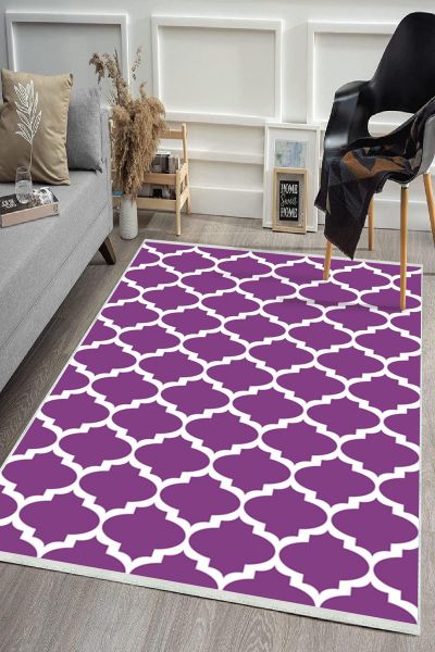 Birkilim Yıkanabilir Dekoratif Halı İpeksi Kaymaz Taban | MLN-IP-HS-542