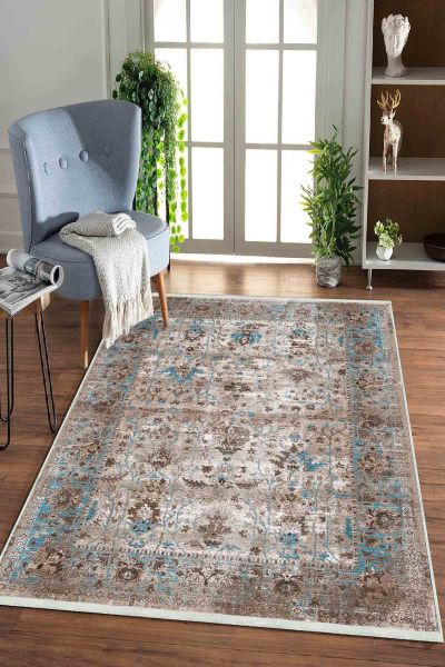 Birkilim Yıkanabilir Dekoratif Halı İpeksi Kaymaz Taban | MLN-IP-HK-0101