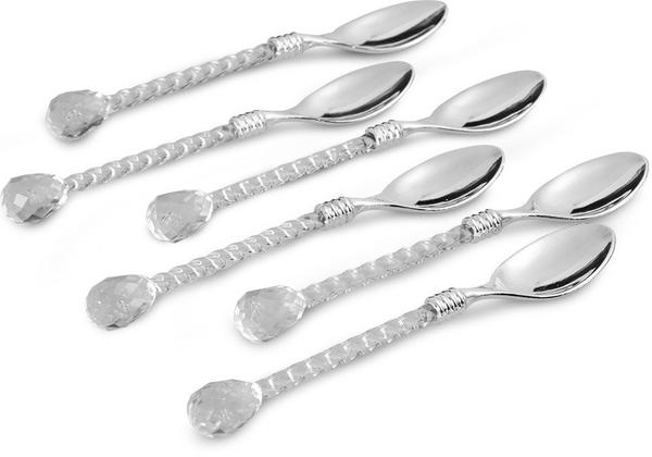 Dekonaz 6'lı Kristal Saplı Çay Kaşığı Seti Yüksek Kaliteli