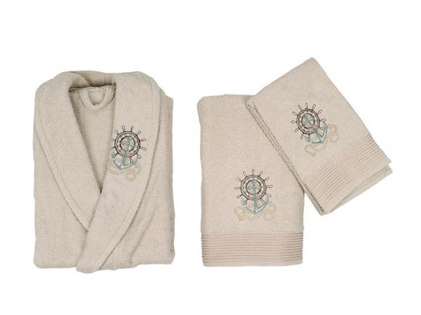 Ensemble de peignoir familial 100% coton brodé Scar Cappucino Lila