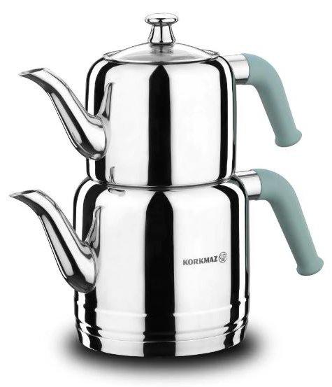 Korkmaz Riva Çelik Çaydanlık Takımı 3,1 Litre İndüksiyonlu