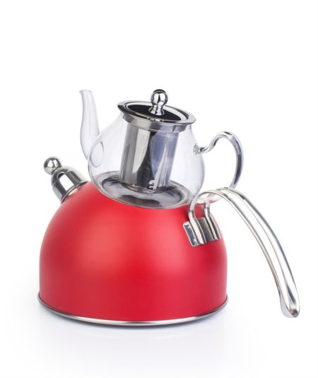 مطبخ اكار | طقم ابريق شاي احمر 800-2500 مل