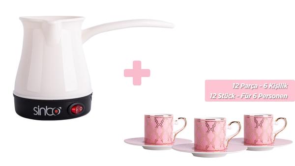 Sinbo Beyaz Elektrikli Türk Kahve Makinesi & Hayal 6'lı Türk Kahve Seti