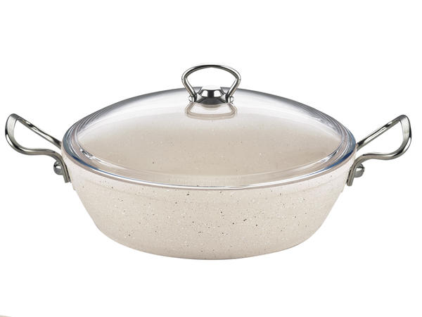 Casserole Basse Taç Granite Casting 24 cm - Crème
