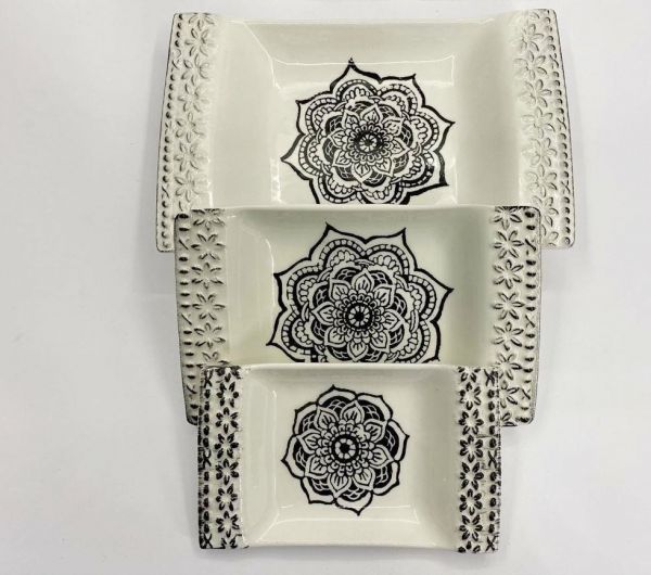 Yns Seramik 3lü Papatya Tabak