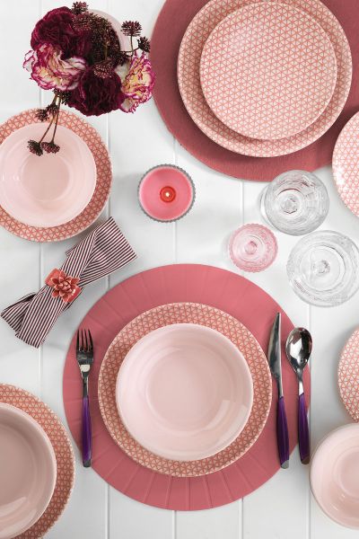 Kütahya Porselen Nanoceram 24 Parça Yemek Seti 89029C Pembe