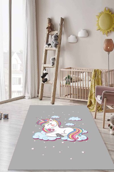 Birkilim Yıkanabilir İpeksi Kaymaz Taban Çocuk Odası Halısı | MLN-IP-HT-908