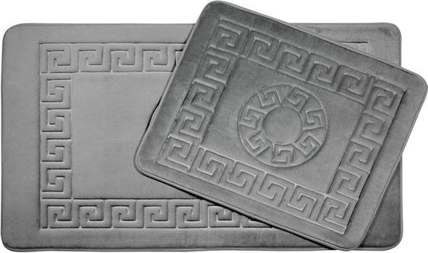 Vintage Premium Banyo Paspas Seti 2 Parça Gümüş