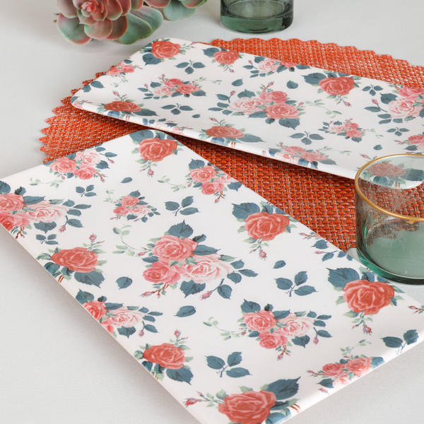 Rose ovale Platte 33 cm 2 Stück - 18219 | Keramika