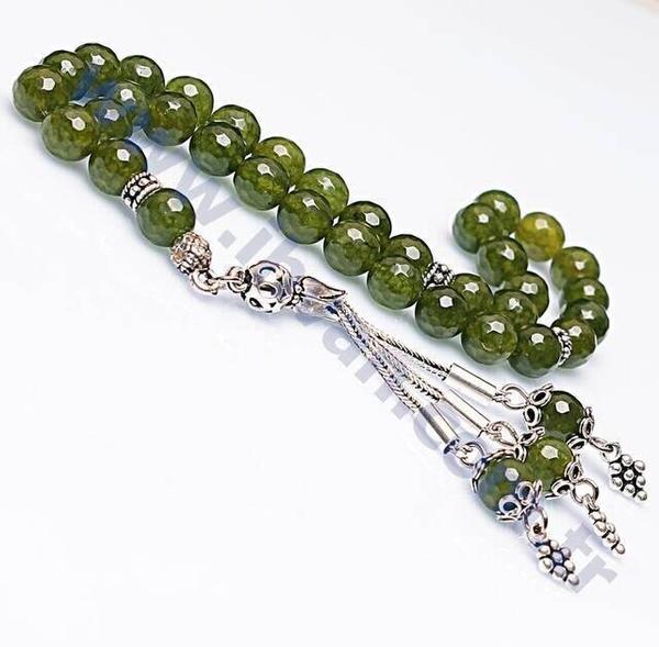 Jade Tasbih (ARGENT CALIBRÉ 925)