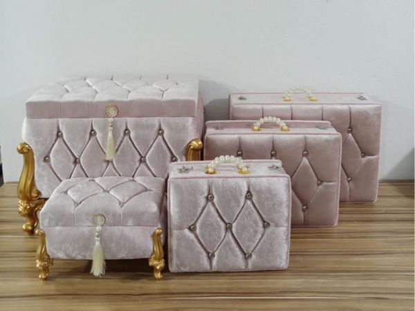 Avangarde Lüx 5 Li Çeyiz Sandık Takımı Pudra