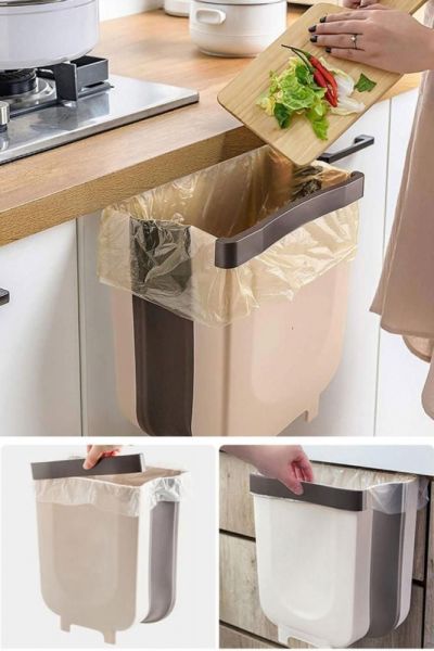 Mercan Askılı Katlanabilir Çöp Kovası