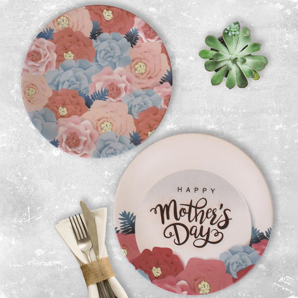 طبق التقديم لعيد الأم 25 سم قطعتين - 18226-27 | كيراميكا