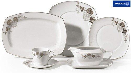 Korkmaz Belinda 86 Teilig Porzellan Essservice für 12 Personen