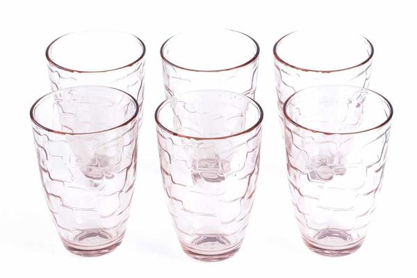 Pasabahce Puzzle 6 Parça Su Bardağı Seti | Pembe | 360ml | 52396-Rose