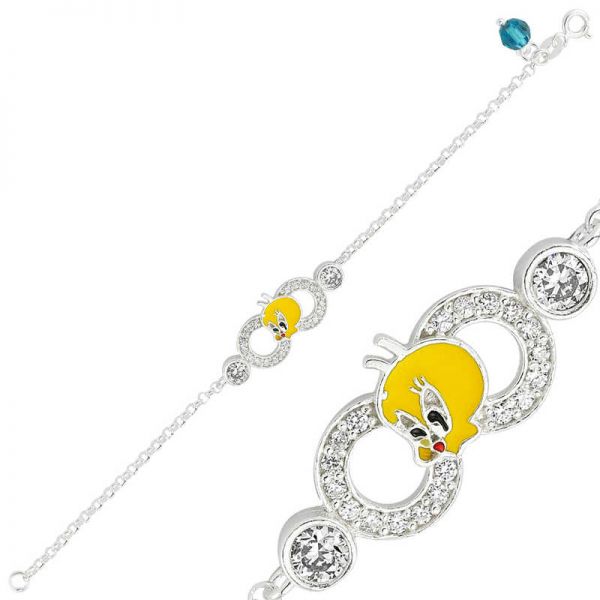 ​Gümüş Tweety Sonsuzluk Çocuk Bileklik