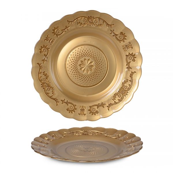 FP9256 / 6BP طلاء ذهبي على شكل نجمة لوحة زجاجية 23 سم | IPEK-05049GL