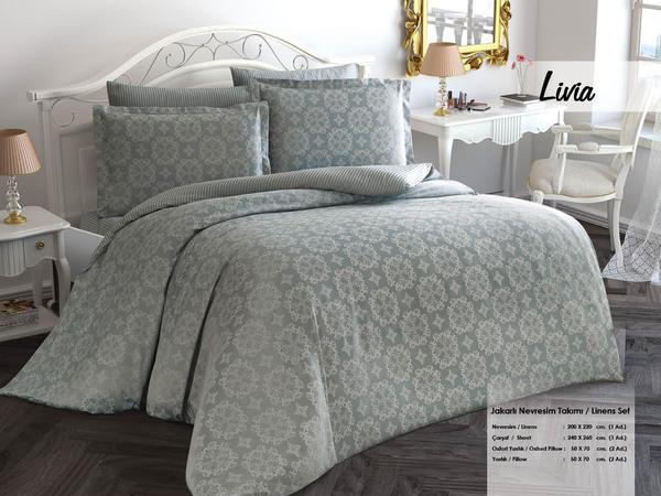 طقم غطاء لحاف بلاتينيوم مزدوج من مينتيكس - أخضر ليفيا