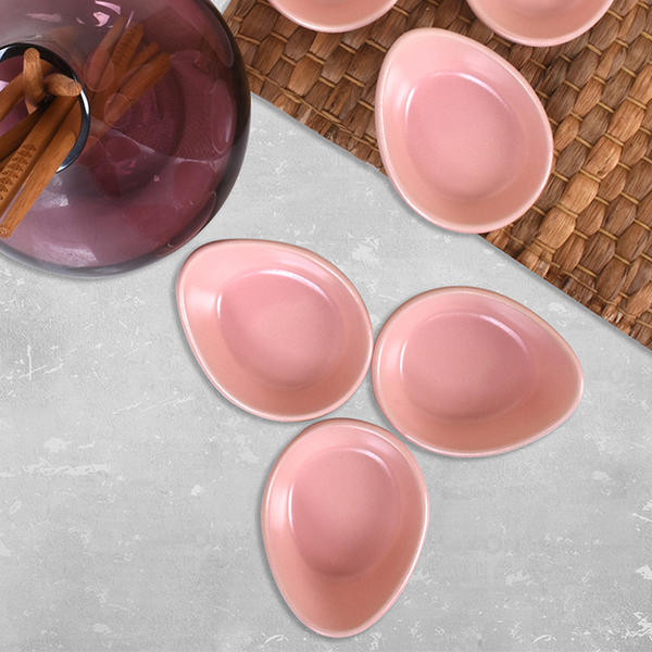 Mini Gondol Snack / Sauce Rose Clair Mat 8 Cm 6 Pièces | Keramika