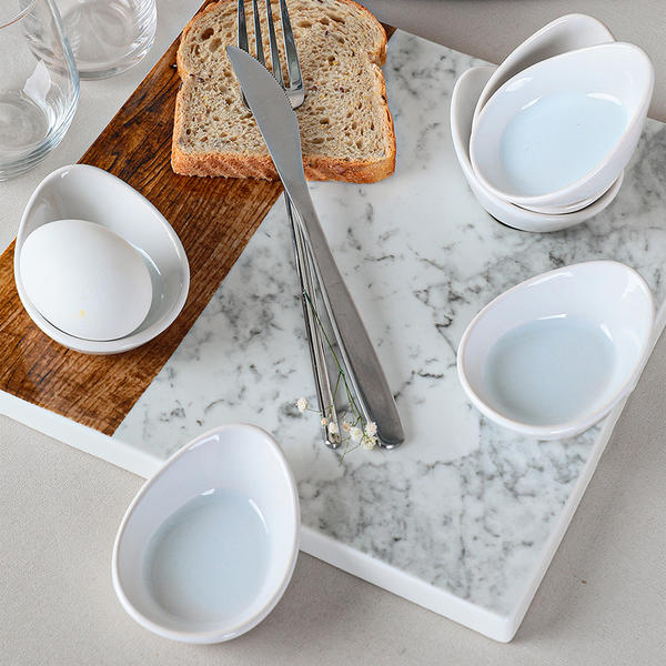 Fluffy White Egg Cup 8 cm 6 Stück | Keramika