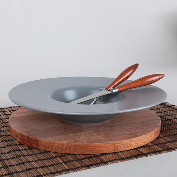 Gri Gurme Makarna Tabağı 28 Cm | Keramika