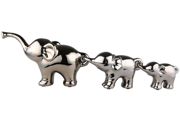 Almina 3'lü Dekoratif Fil Biblosu | Gümüş | Al-2621