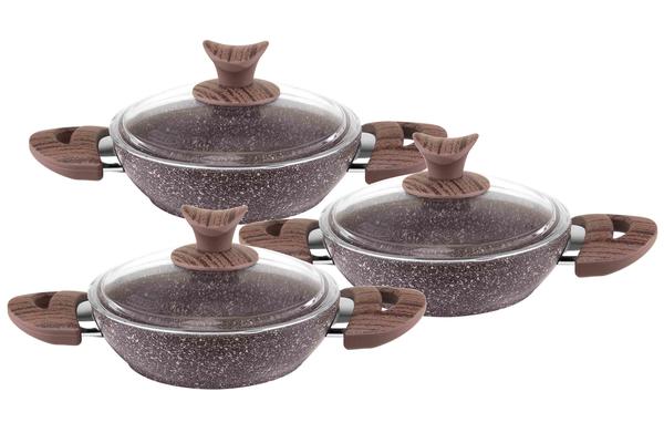 Aksu Extra Granite 3 Pcs Omelette Set - Plum