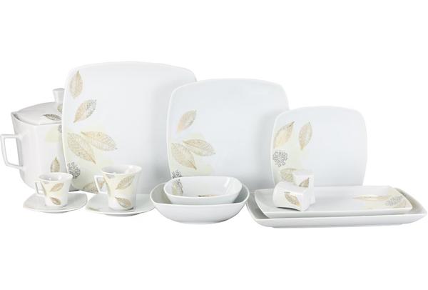 Kütahya Porselen Medusa 82 Parça Yemek Takımı | Kare | 12 Kişilik | 6704