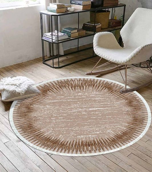 Birkilim Yuvarlak Yıkanabilir Dekoratif Halı İpeksi Kaymaz Taban | MLN-IP-YU-HY-1322