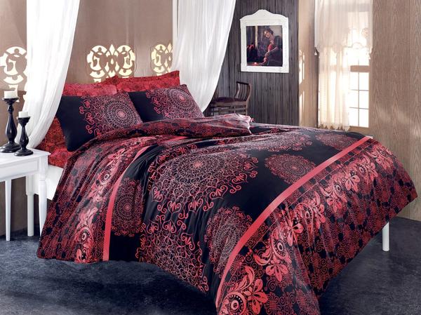Bayev Double Bettbezug Set Ottoman Red