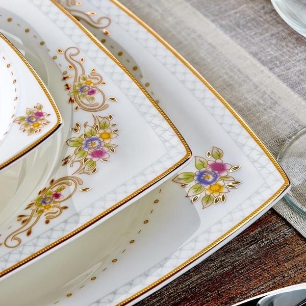 Neva Gabriella 85 Parça Premium Bone Porselen Yemek Takımı | 12 Kişilik | N1130